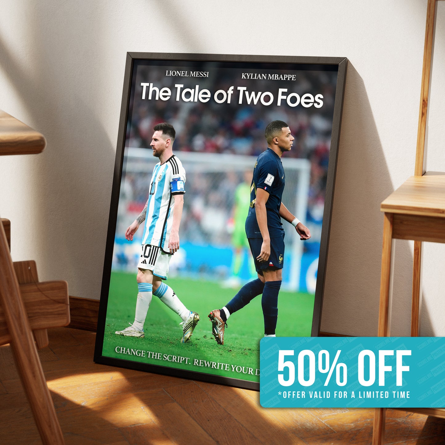 Lionel Messi & Kylian Mbappe 'Foes' Poster