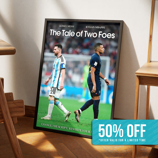 Lionel Messi & Kylian Mbappe 'Foes' Poster