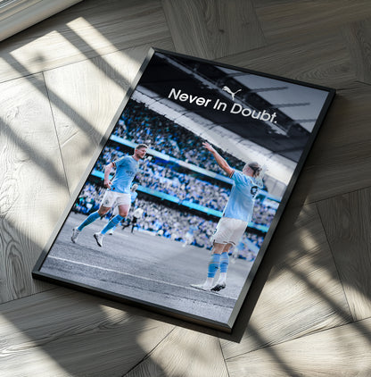 De Bruyne x Haaland 'Never In Doubt' Poster