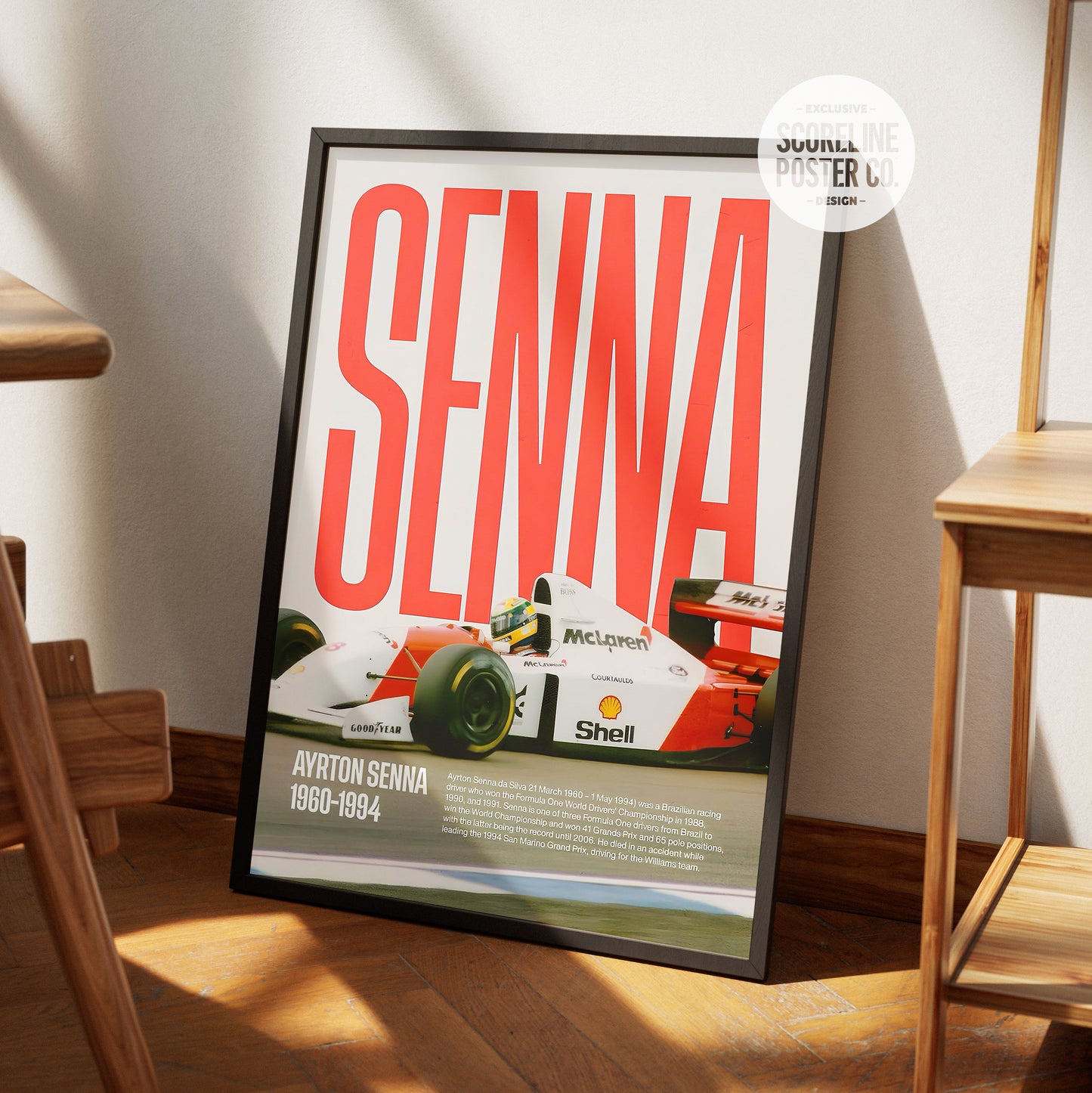 Ayrton Senna Vintage F1 Poster