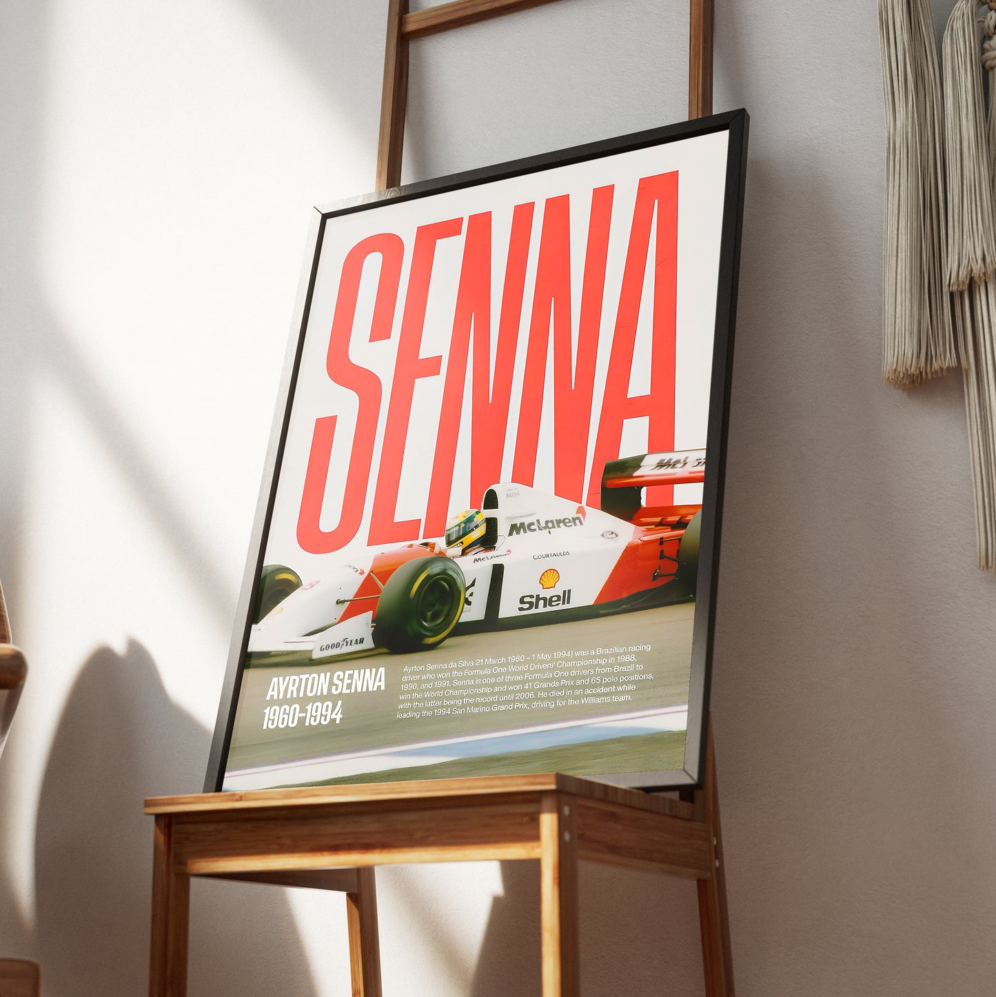 Ayrton Senna Vintage F1 Poster