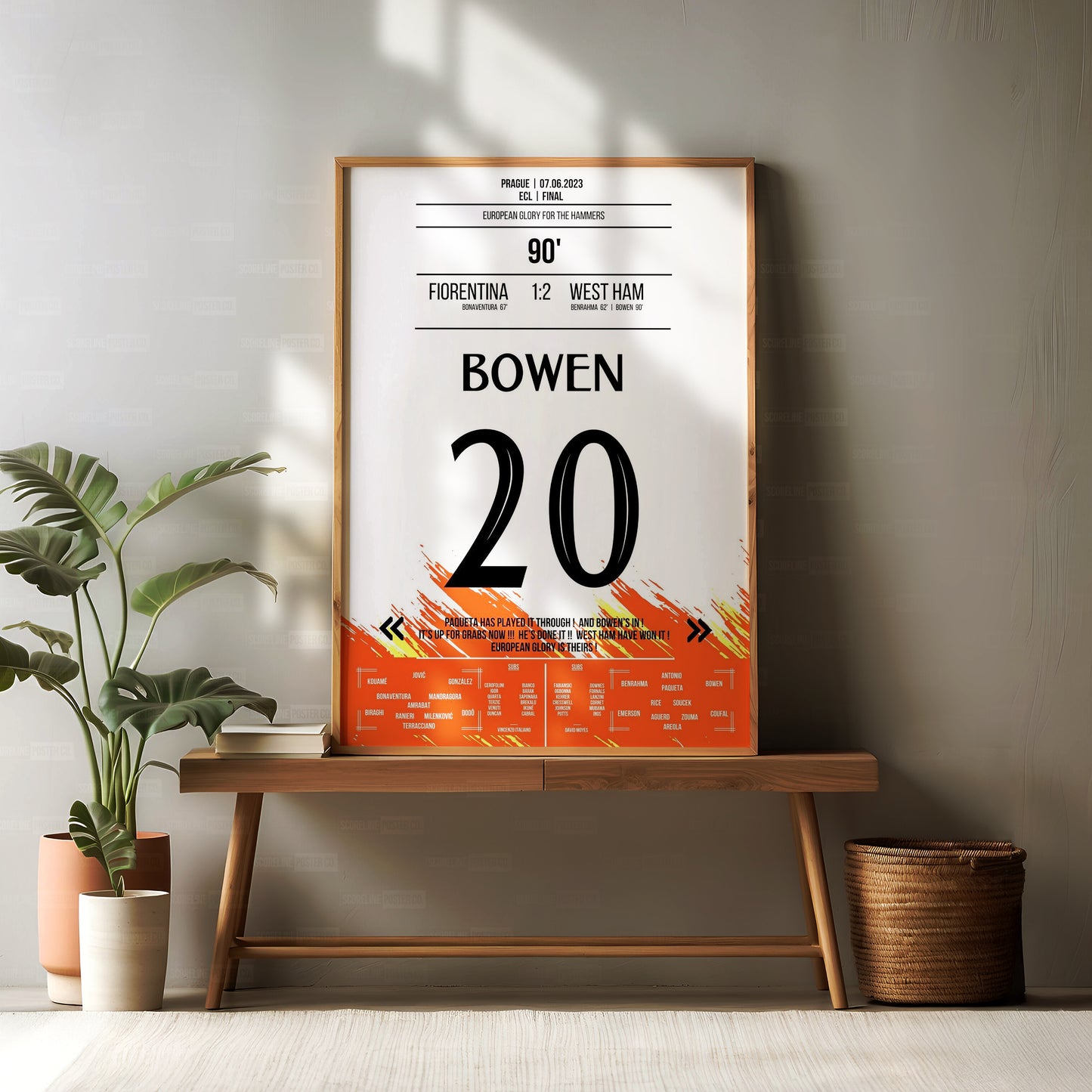 Jarrod Bowen ECL Final Shirt Poster