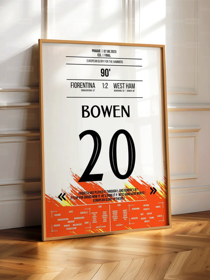 Jarrod Bowen ECL Final Shirt Poster