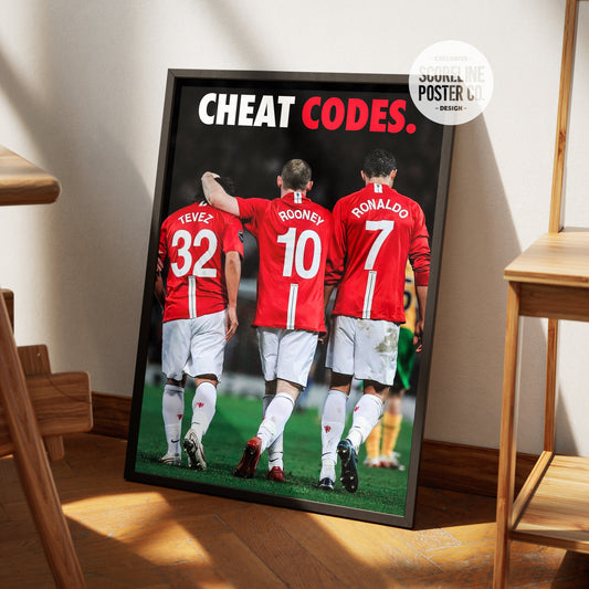 Tevez, Rooney & Ronaldo 'Cheat Codes' Poster