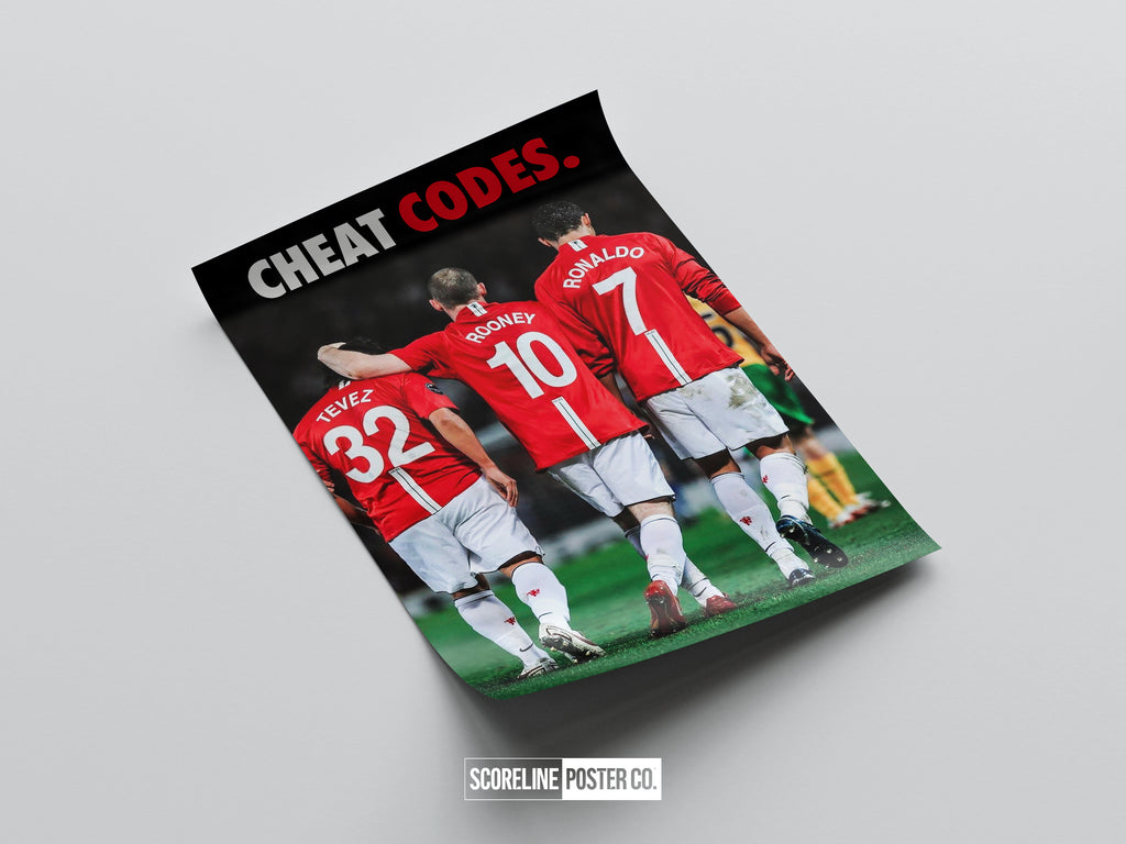 Tevez, Rooney & Ronaldo 'Cheat Codes' Poster