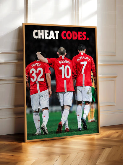 Tevez, Rooney & Ronaldo 'Cheat Codes' Poster