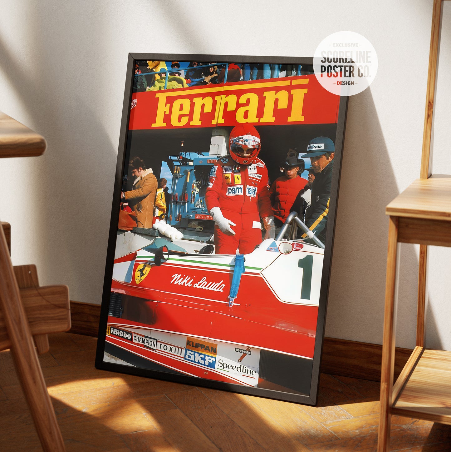 Lauda Ferrari Vintage F1 Poster