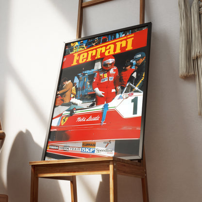 Lauda Ferrari Vintage F1 Poster