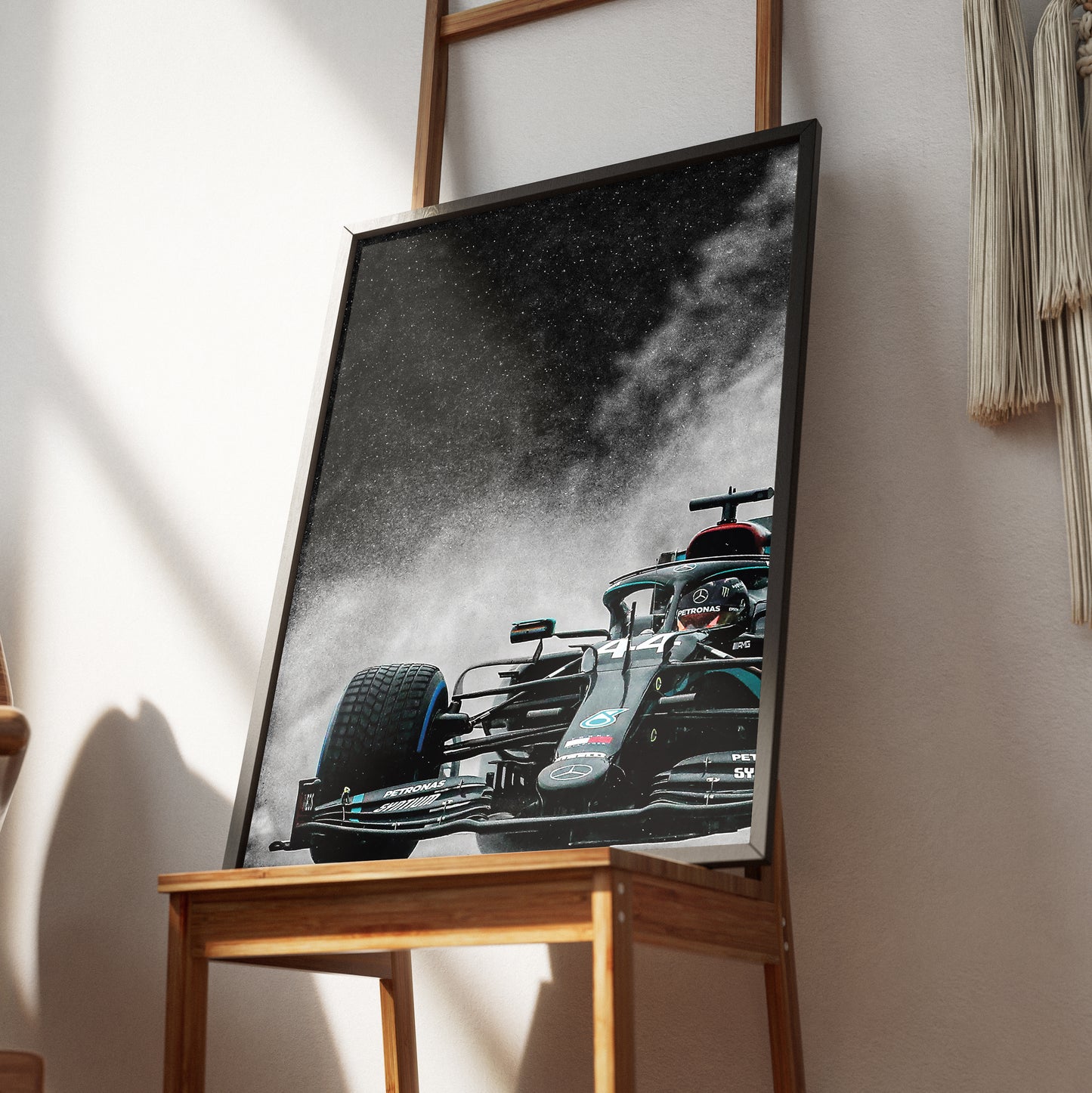 Lewis Hamilton Mercedes Rain F1 Poster