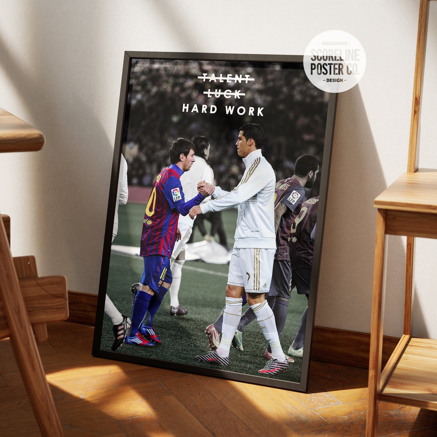 Messi & Ronaldo 'Hard Work' Poster