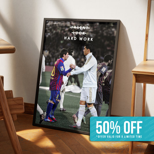 Messi & Ronaldo 'Hard Work' Poster