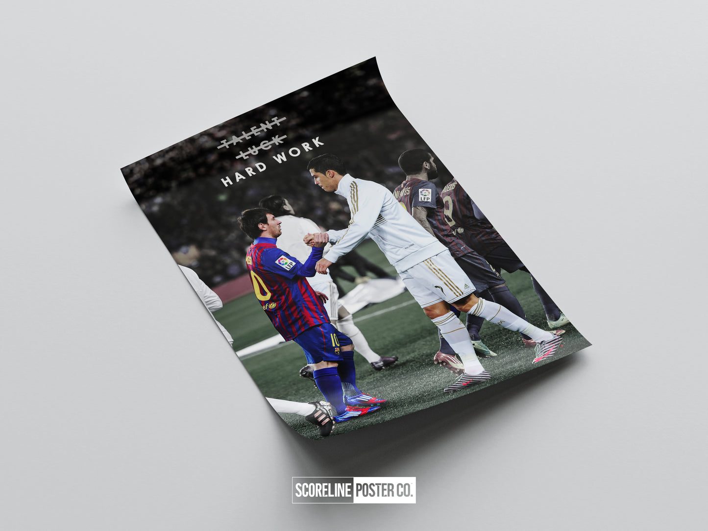 Messi & Ronaldo 'Hard Work' Poster