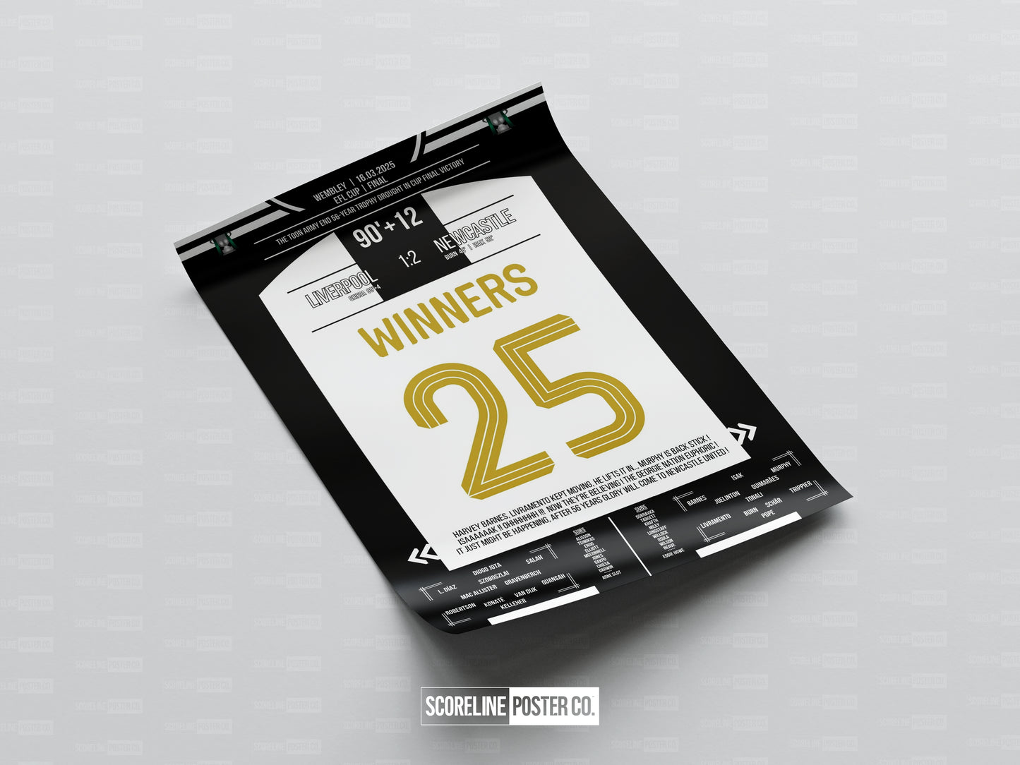 Newcastle United EFL Cup Shirt Poster