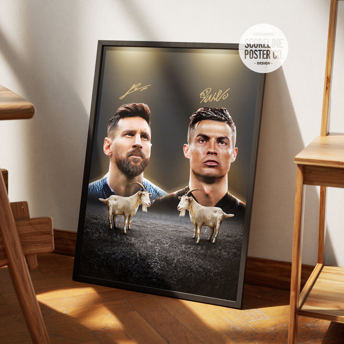 Messi & Ronaldo 'GOAT' Poster