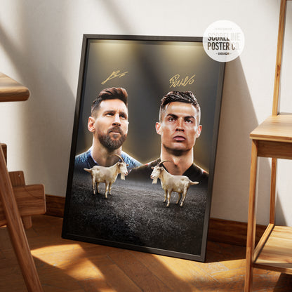Messi & Ronaldo 'GOAT' Poster