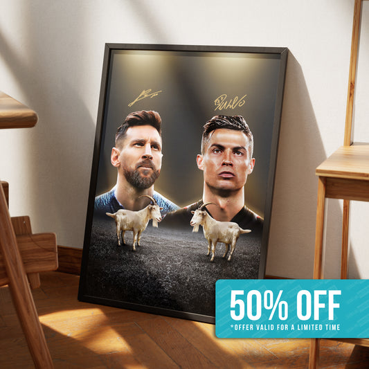 Messi & Ronaldo 'GOAT' Poster