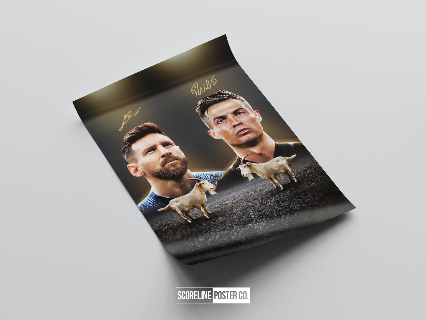Messi & Ronaldo 'GOAT' Poster