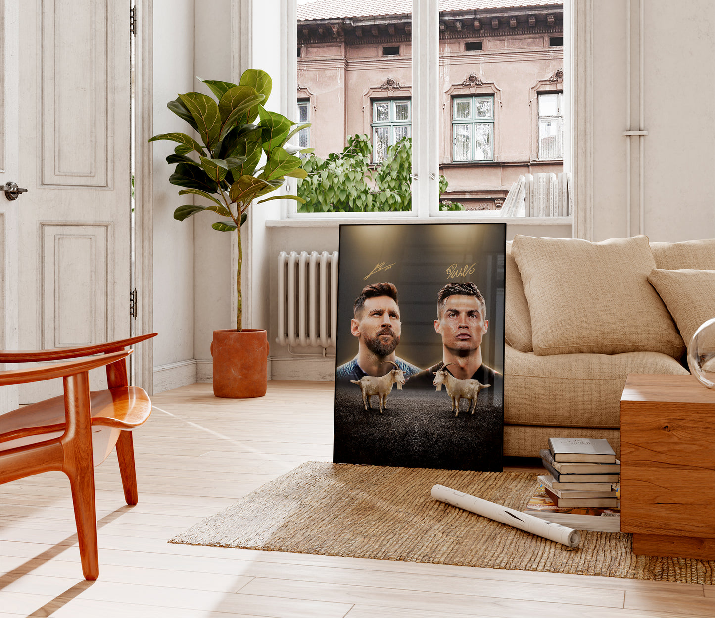 Messi & Ronaldo 'GOAT' Poster