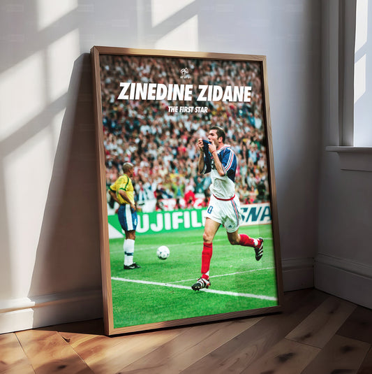 Póster De Zinedine Zidane - 60 X 90 Cm - Impreso En Lona De Alta Calidad, Resistente A La Decoloración