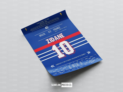 Zinedine Zidane World Cup Shirt Poster