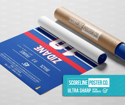 Zinedine Zidane World Cup Shirt Poster