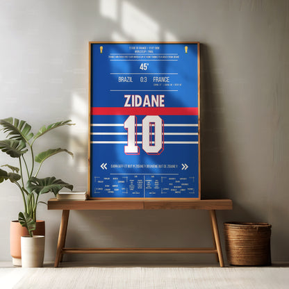 Zinedine Zidane World Cup Shirt Poster