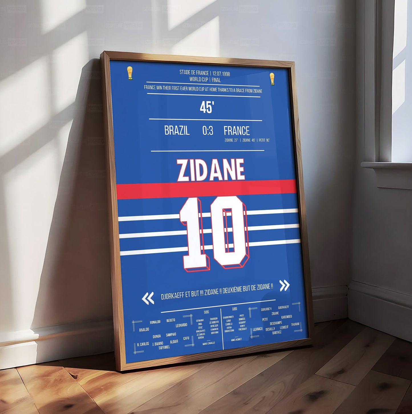 Zinedine Zidane World Cup Shirt Poster