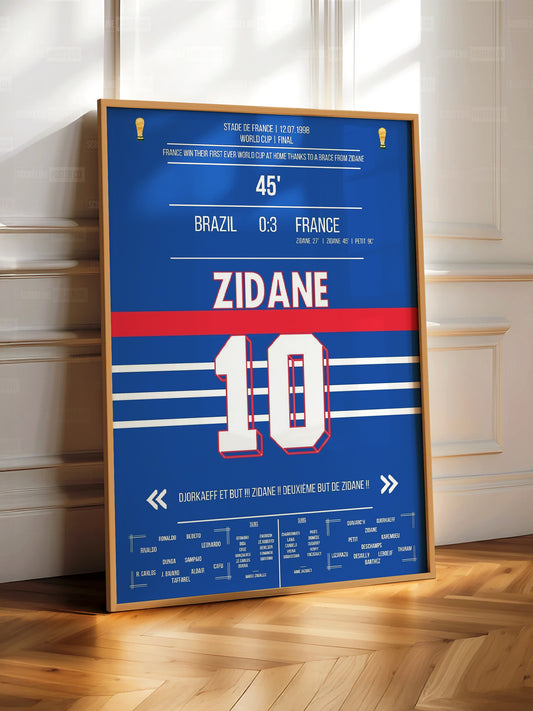 Zinedine Zidane World Cup Shirt Poster