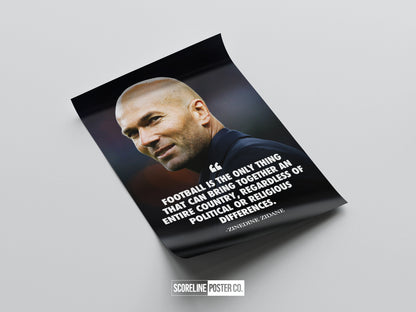 Zinedine Zidane 'Quote' Poster